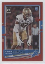 2020 Panini Donruss Optic Rookies Red Prizm 36/99 Julian Okwara #144 0q3