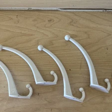 4 Coat Hat Rack Hall Tree Ornate Hooks White 5”