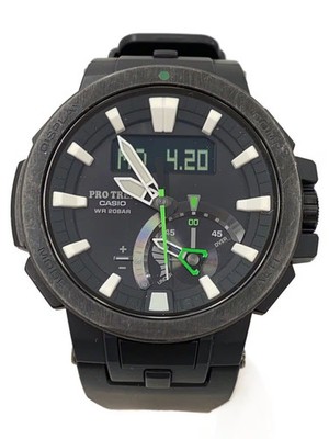 CASIO Solar Watch PROTREK Digital Analog Rubber BLK GRY SS .