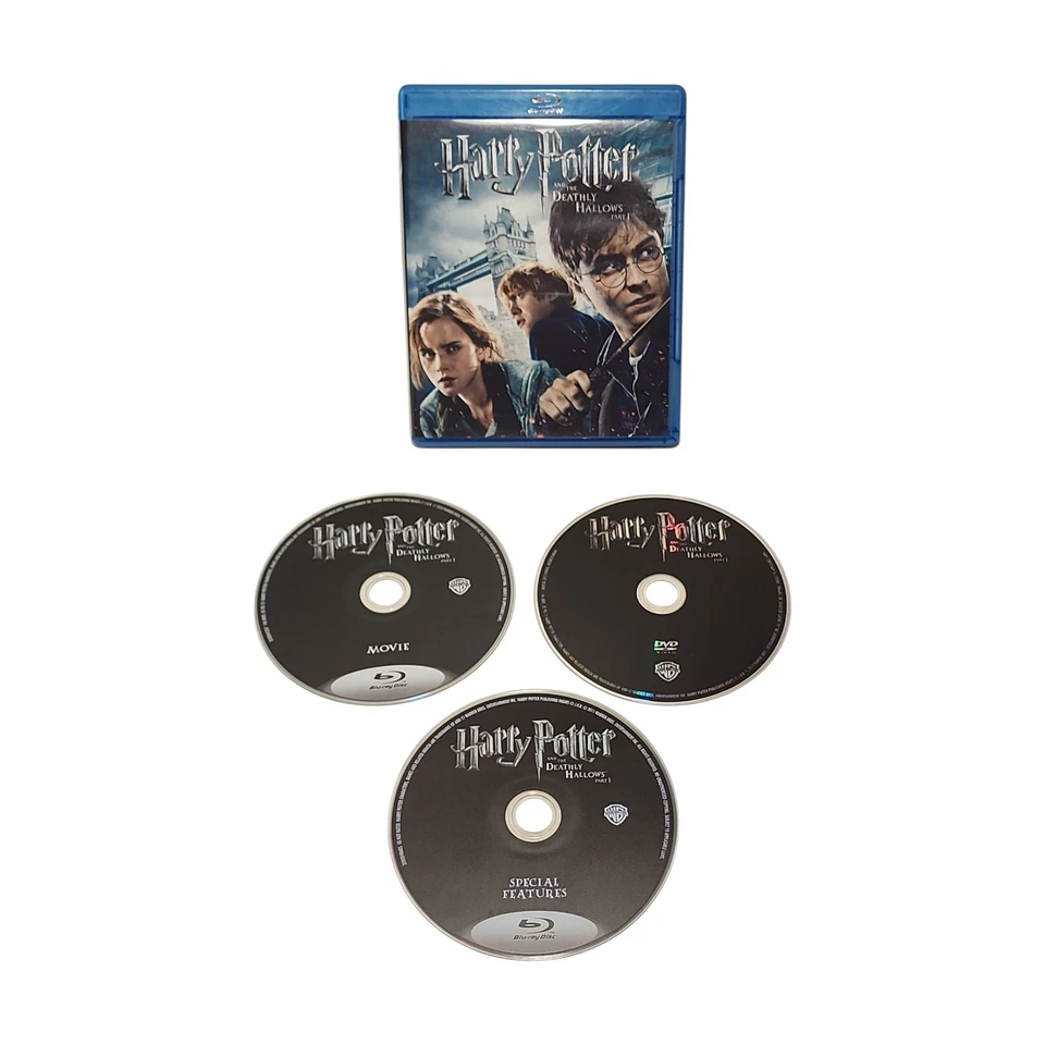 Harry Potter and The Deathly Hallows Part 1 & Part 2 Blu-Ray Disc Lot 2 Movie - Image 3 of 4