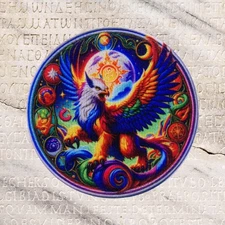 Mythical Griffin Patch Iron-On Applique For Clothes, Mythology Badge, Fantasy