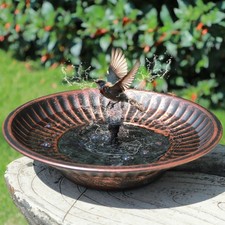 12.3" Solar Fountain Bird Bath for Outside, Metal Solar Bird Bath Fountains, ...