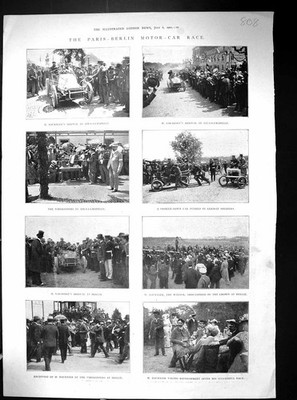 Old Bateman Campbell Baggallay 1901 Paris Berlin Motor Car Race Fourn 20th