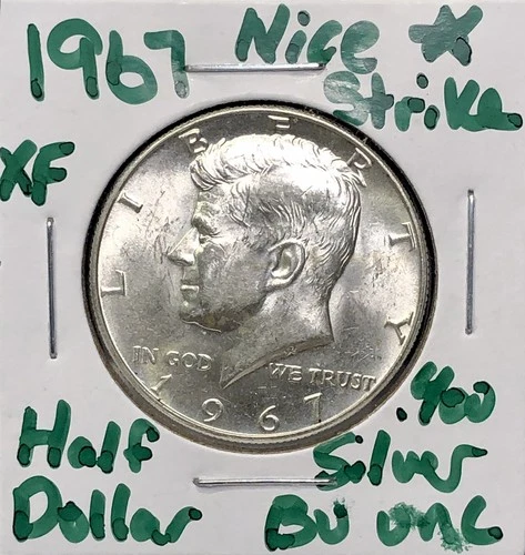 1967 Silver Kennedy Half Dollar - Gem BU UNC XF Details - NICE STRONG STRIKE!