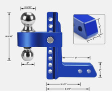 Blue 2 Receiver 8drop Adjustable Towing Hitch Dual Ball Mount Trailer 12500lb. Blue 2 Receiver 8drop Adjustable Towing Hitch Dual Ball Mount Trailer 12500lb.