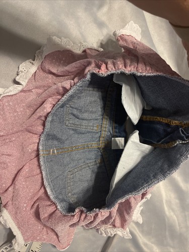 Kiddie Korral Western Denim Pink Sequins Ruffle Skirt Girls Size 8 - Picture 12 of 16