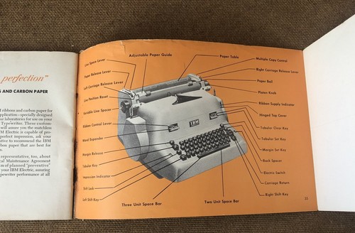Vintage 1953 IBM Executive Electric Typewriter Owner’s Manual Illustrated Guide - Picture 8 of 21