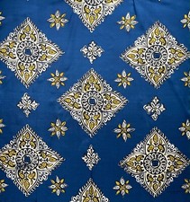 New Unisex Burberry Scarf Lucky Floral Blue Alhambra Gold Flower Silk Wrap