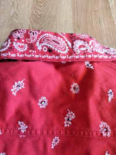 The Quacker Factory Beaded Red Bandana Western Paisley Collared Jacket XS - Picture 12 of 13