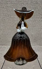 Vintage Murano Chocolate Aventurine Blown Art Glass Dancing Lady Figure 12”