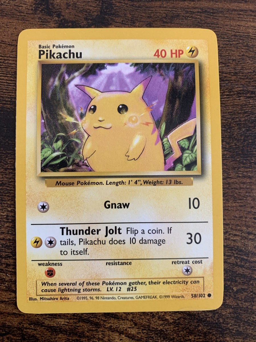 美品　ピカチュウ　Pikachu yellowcheek shadow less Pokémon TCG - PIKACHU Yellow Cheeks - Shadowless - 58/102