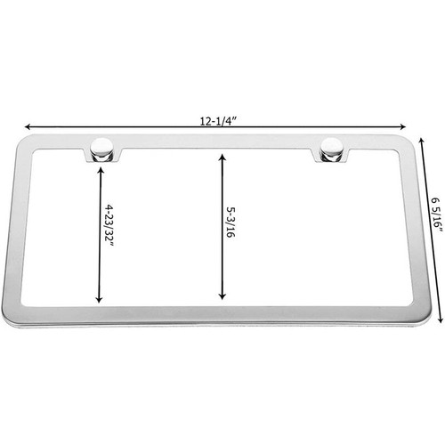 2pcs Silver Chrome Plated Rust Stainless Steel License Plate Holder Weatherproof - Foto 6 di 8