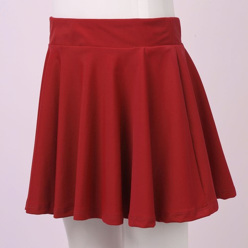 Kid Skater Skirt Girl Plain Knee Length A-line Stretchy Swing Tennis Skirt Dress - Picture 32 of 100