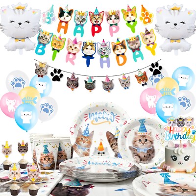 Katze Kätzchen Purrfect Geburtstag Party Geschirr Dekorationen Ballons & Banner