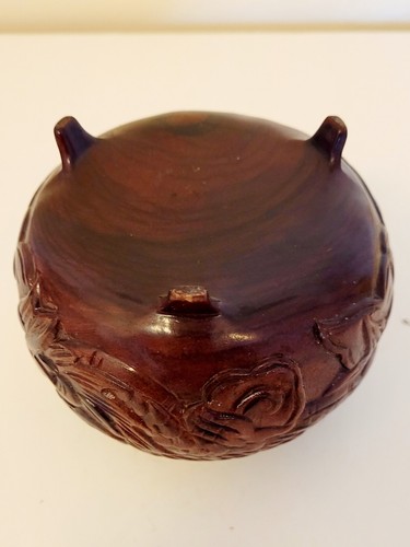 Hand Carved Wooden Incense Burner Dragons Pagan Wicca Alter - Picture 4 of 7