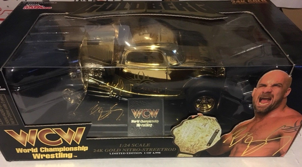 Goldberg 1998 WCW 24K Gold Nitro Streetrod Racing Champions 1:24