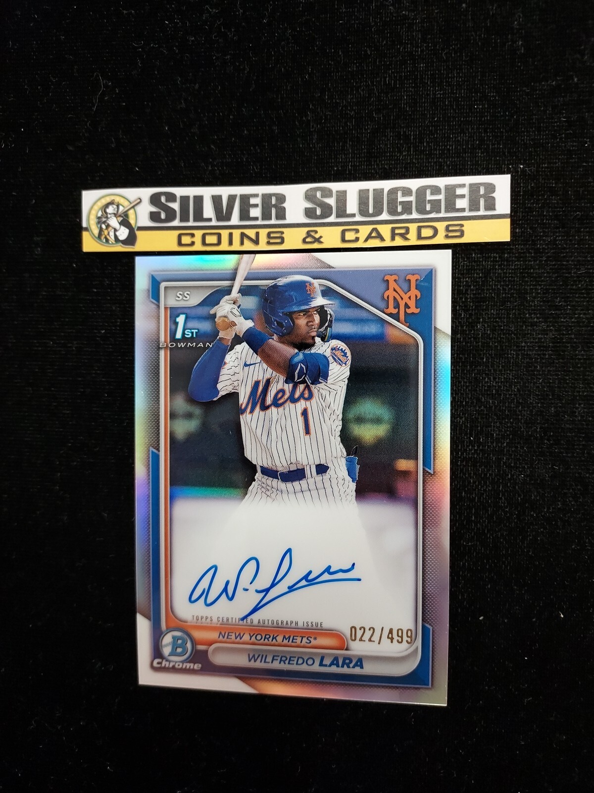 2024 Wilfredo Lara 1st Bowman Chrome Auto Refractor /499 #CPA-WL New York Mets