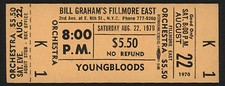 1970 Bill Graham's FillmoreEast YOUNGBLOODS Full Ticket
