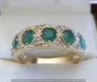 3 Ct Round Cut Lab Created Green Emerald Vintage Band Ring In 14K Yellow Gold FN