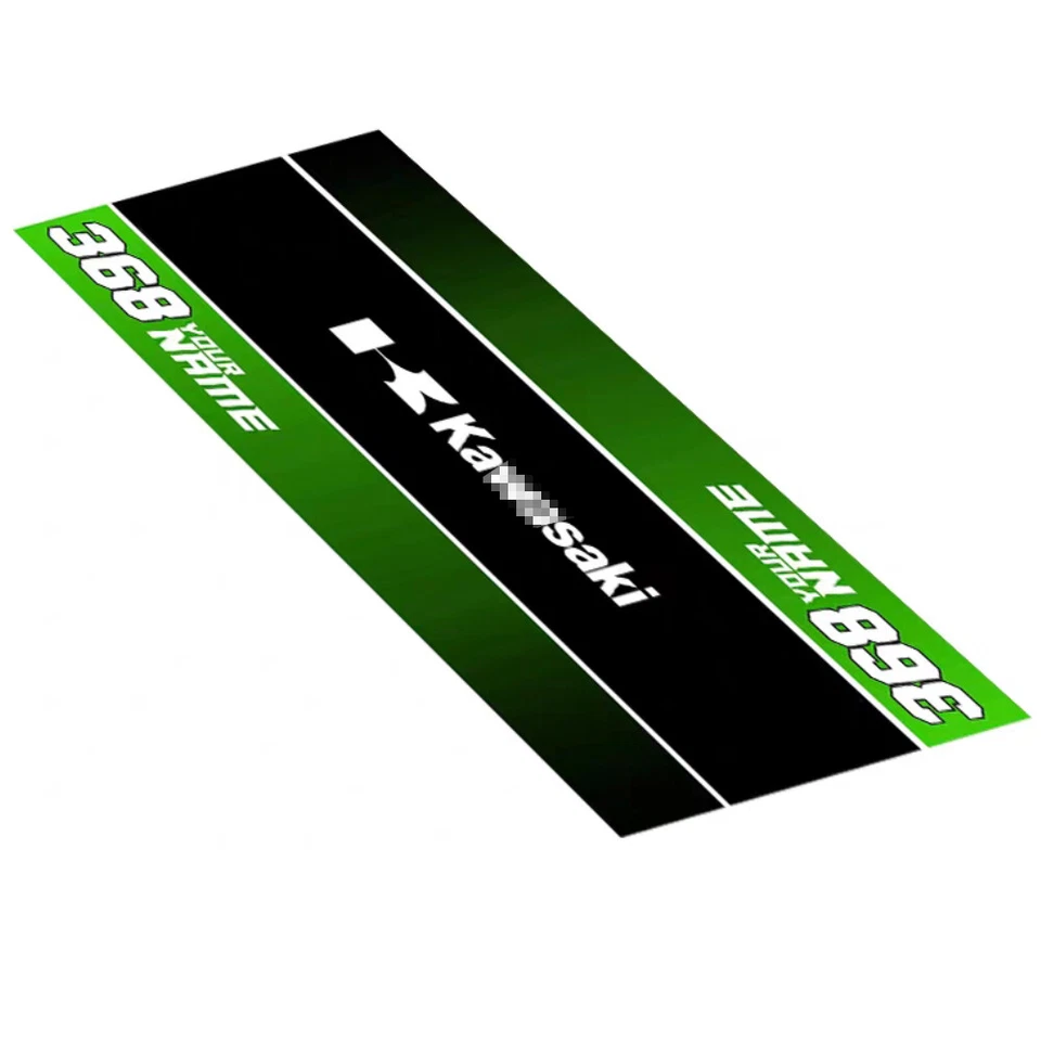 Motorcycle Mat Workshop Mat For Kawasaki Garage Floor Carpet Pit 220x80cm Green - Image 3 of 3