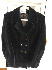 Bullock Vintage 1960's Surrey Classic Double Breasted Velvet Black Coat