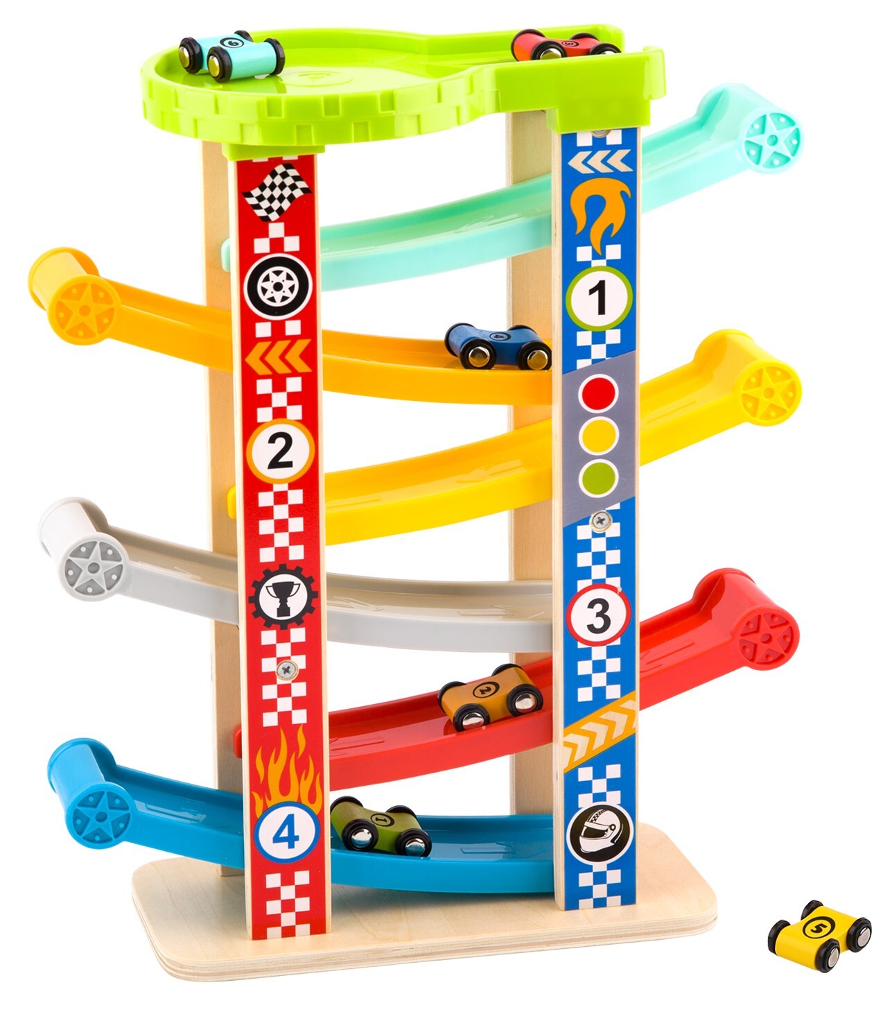 TOOKYLAND Toy Car Ramp Racer - 8pcs - Gravity Race Track Play Set; 18 ...