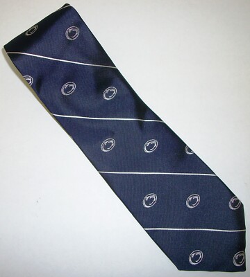 Penn State Nittany Lions Navy Blue Striped Neck Tie 58'' Long x 3.75'' Wide (E402)