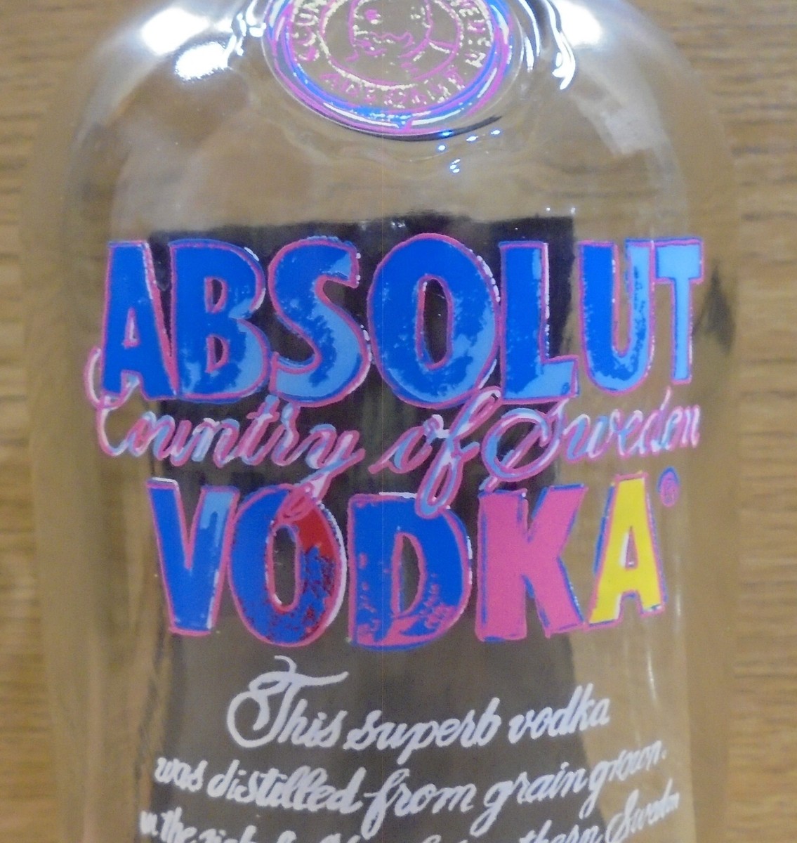 ABSOLUT VODKA LIMITED EDITION BOTTLE 700ML EMPTY DESIGNED BY ANDY