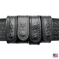 Perfect Fit Basketweave Duty Belt Keepers 1" Leather Hidden Snap 4 Pack