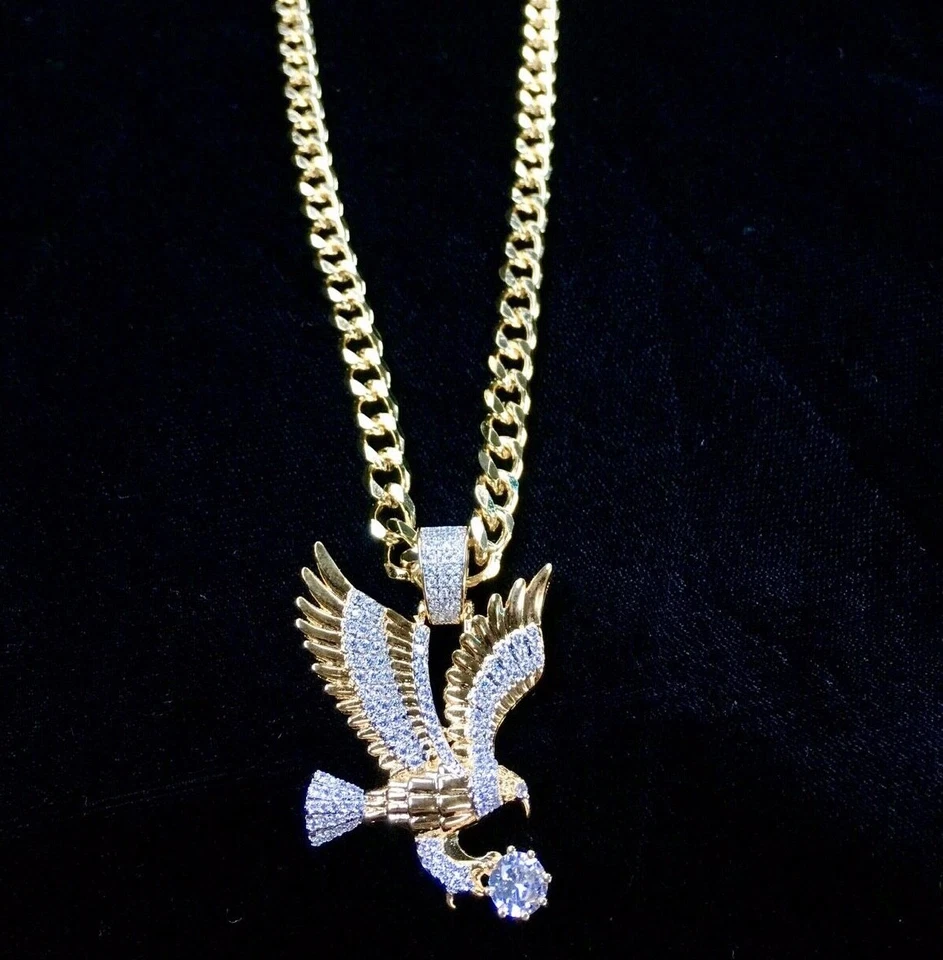 Твердый 18K золото f лаборатории бриллианты орла подвеска цепочка ожерелье * пожизненная гарантия * - Изображение 4 из 4