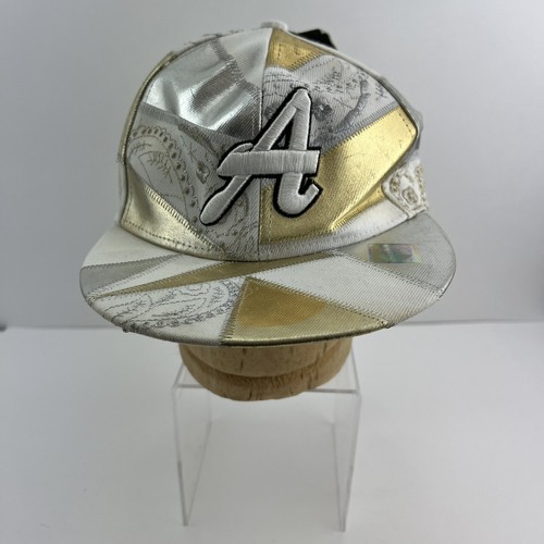 Vintage City Hunter Oakland A’s Ultimate Hat White Gold Patchwork Size 2XL