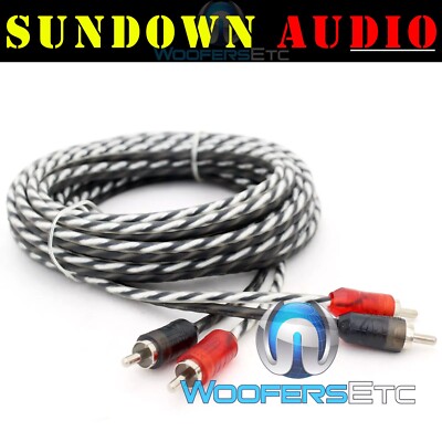 SUNDOWN AUDIO SB2RCA-20 TWISTED 20 FT 2-CHANNEL RCA JACK CAR AMPLIFIER WIRE NEW