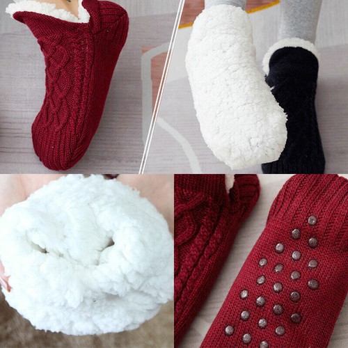 Women Slipper Socks with Gripper Winter Non Slip Thick Fuzzy Warm Socks Cozy USA - Imagen 12 de 29