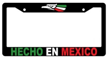 Hecho En Mexico (COLOR DESIGN 2A) Black License Plate Frame Auto Accessory