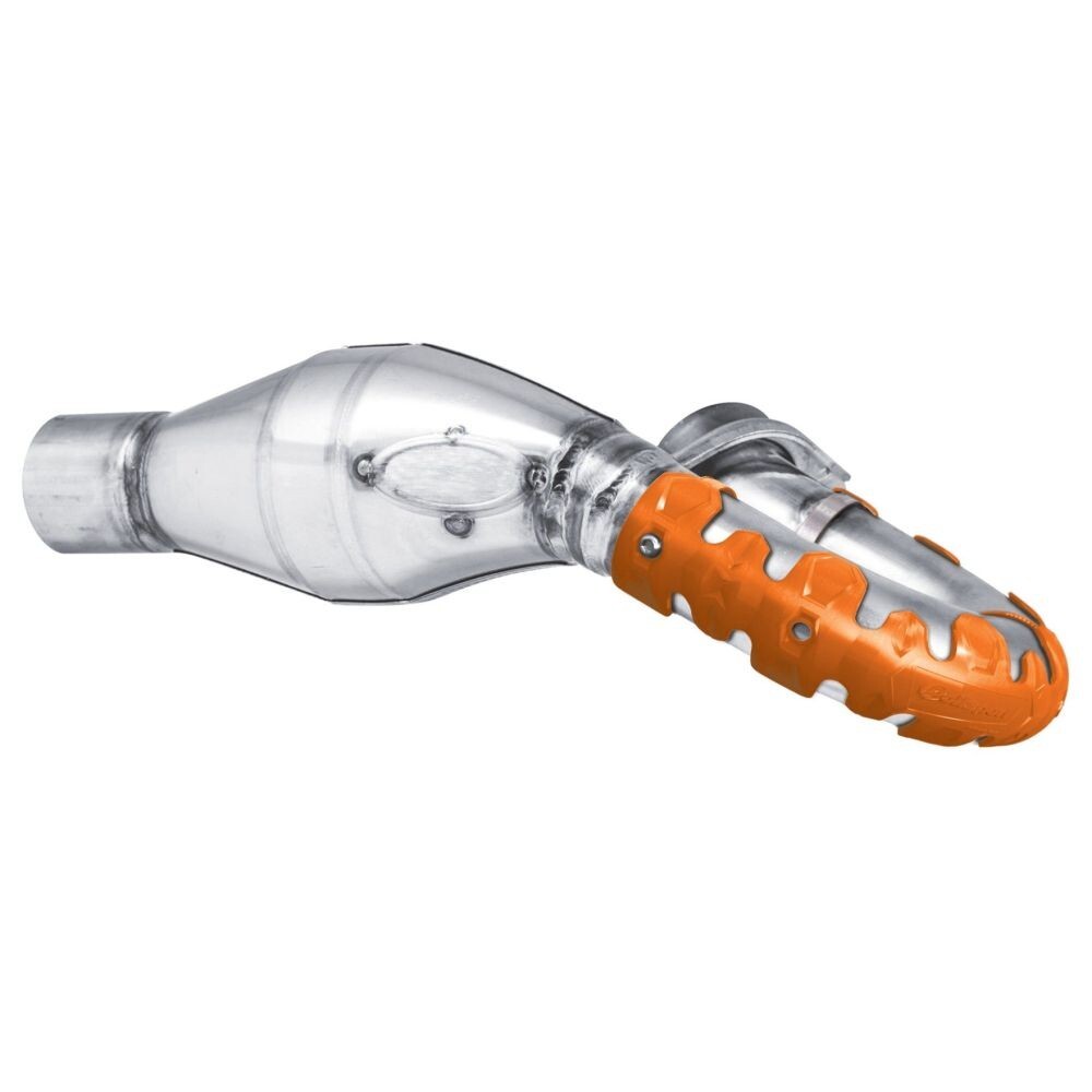 Couvercle collecteur d'echappement 4T court 22 cm orange special enduro track