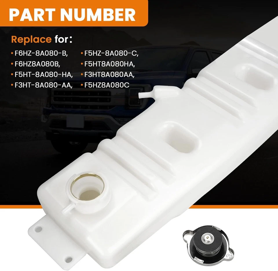 Radiator Overflow Coolant Tank w/Cap F6HZ8A080B For Ford F600 F700 F800 1980-98 Foto 4 de 4