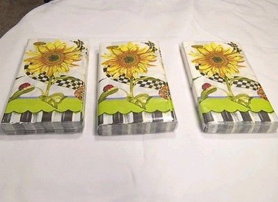 3 Pkgs NEW Courtly Check Sunflower  Paper  Guest Towels  20 In Each Pkg 