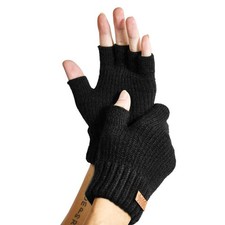 Fingerless Gloves for Women Men, Winter Warm Alpaca Wool Stretch Knit Adult H...