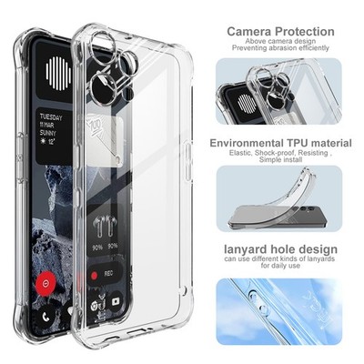 IMAK For Nothing Phone (3a) Lite, Shockproof 4 Airbags Soft Rubber Case Cover