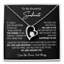 To My Soulmate Necklace, Gift For Wife Girlfriend From Husband, Birthday Gift