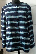 ALFRED DUNNER Blue Stripe Silky Button Up Suit Jacket Blazer 8