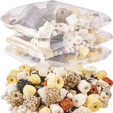 3 Bags Aquarium Filter Media Bio Balls Ceramic Rings Set 1500 g Total 3.3 lb ...
