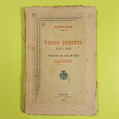 VERSI UNVERÖFFENTLICHT 1830-1840 ANTONINO NICOSIA TIP HEUTE RAGUSA 1901