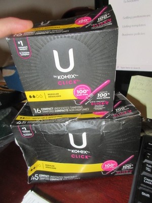 U by Kotex Tampons, Click Compact, Regular Absorbency, Unscented, 61 Count