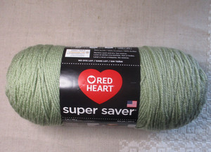 Red Heart Super Saver, Frosty Green, 7 oz, 364 yds, 100% Acrylic, No Dye Lot