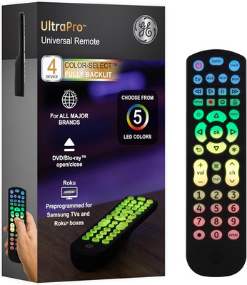 GE Color Select Backlit Buttons Universal Remote Control, Samsung TV Remote Cont