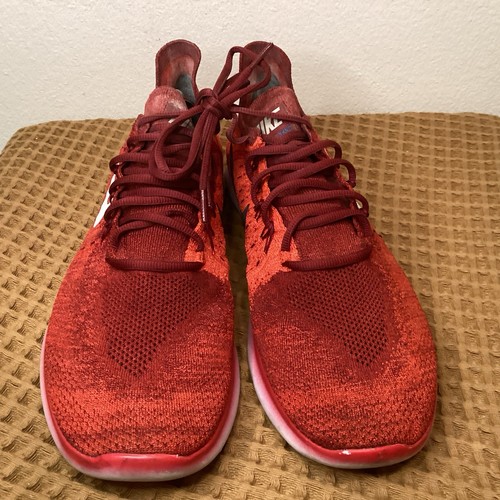 Nike Free RN Flyknit Hombres Talla 12 Rojo Tenis Atléticos Zapatos para Correr 880843-600 - Imagen 3 de 8