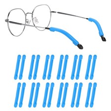 Eyeglasses Temple Tips Sleeve Retainer, 12 Pair Retainer, Sky Blue