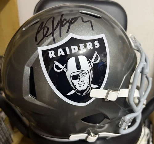 BO JACKSON!!! Autographed Raiders Replica Full-Size Football Helmet -  BAS COA