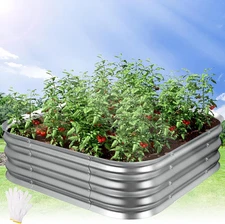 Galvanized Raised Garden Bed for Gardening, 36X36X11In Metal Planter Box for Veg